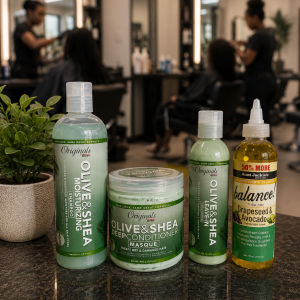 Olive & Shea Shampoo, Deep Conditioner Masque, Leave-In Conditioner & Grapeseed Oil