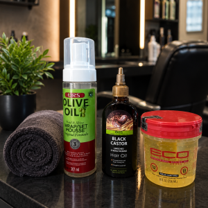 ORS Wrap/Set Mousse, Black Castor Hair Oil & ECO Styling Gel